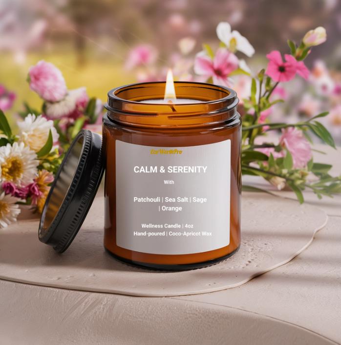 Mini Scented Wellness Jar Candles - Natural Wax for Mindful Moments 113g/4oz