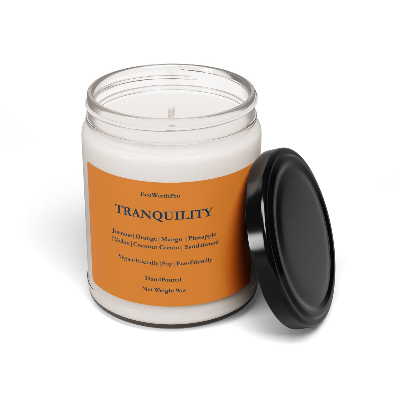 TRANQUILLITY Wellness Island Tranquillity Candle – Jasmine, Mango & Coconut Cream 255g/9oz Front Side