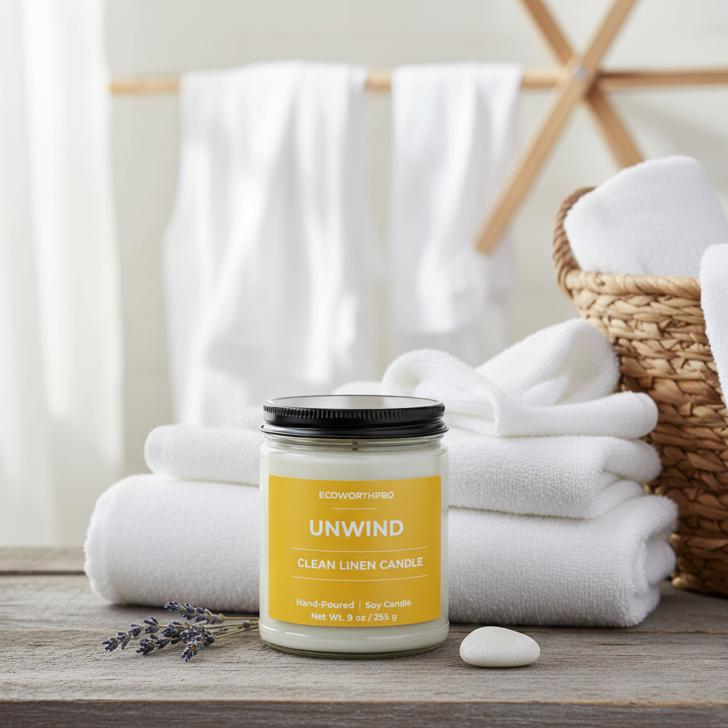UNWIND - Clean Linen Candle (9oz)