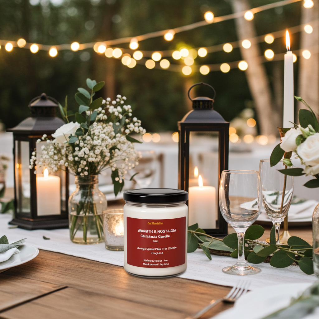 WARMTH & NOSTALGIA – Christmas Tree Candle | Orange Spice, Pine & Fireplace -9oz