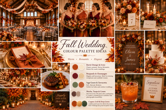 🍂 The Ultimate Guide to Fall Wedding Colour Palettes, Décor & Reception Ideas
