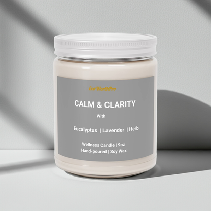 CALM & CLARITY | Eucalyptus Wellness Candle – Eucalyptus, Lavender & Herb - 9oz