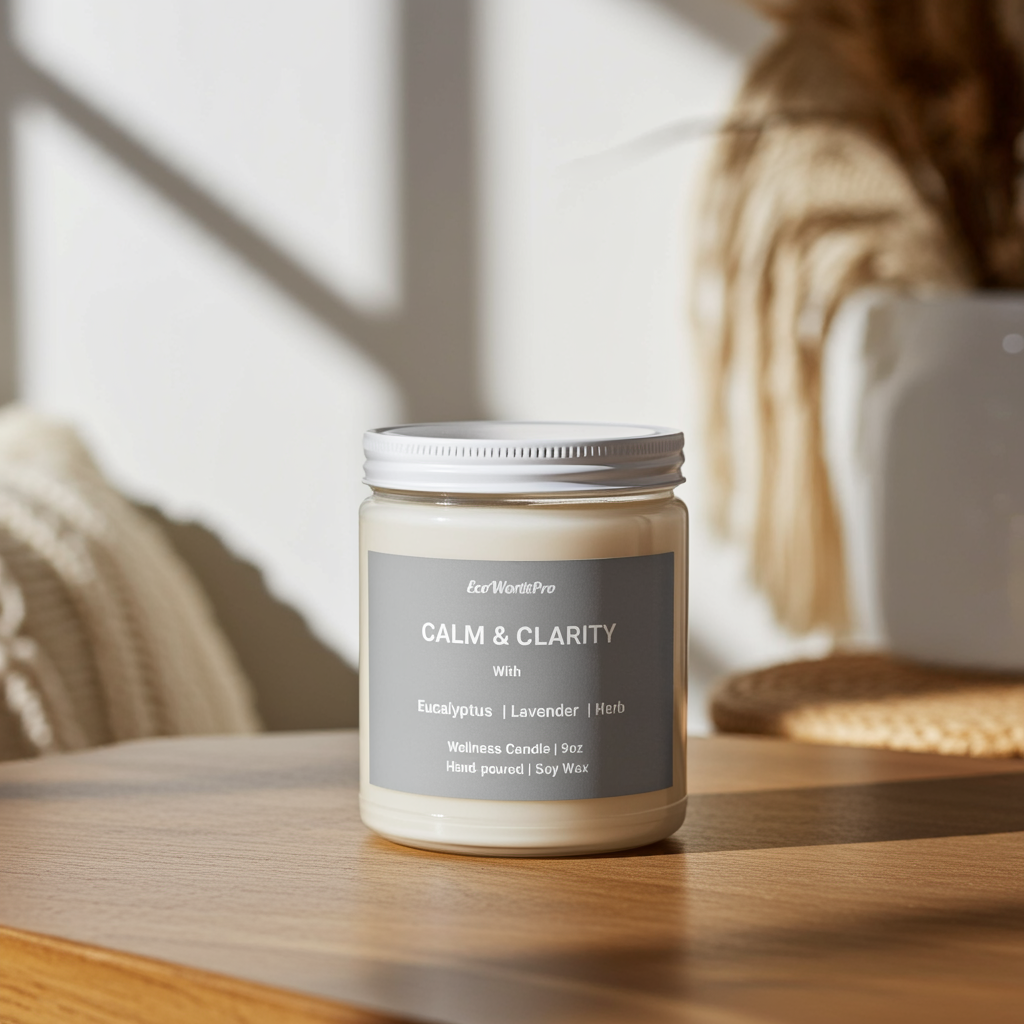 CALM & CLARITY | Eucalyptus Wellness Candle – Eucalyptus, Lavender & Herb - 9oz