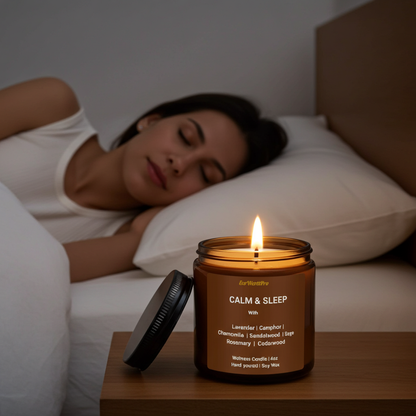 CALM & SLEEP |  Lavender, Chamomile & Cedarwood Sleep Candle  -4oz