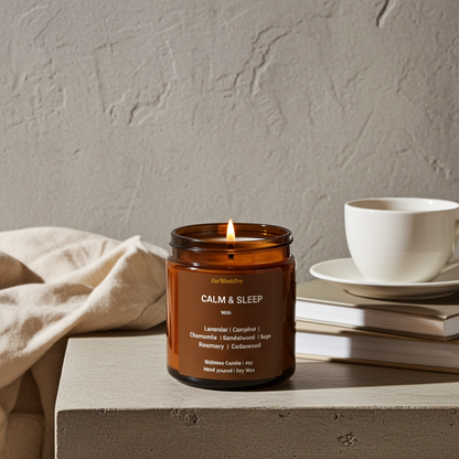 CALM & SLEEP |  Lavender, Chamomile & Cedarwood Sleep Candle  -4oz