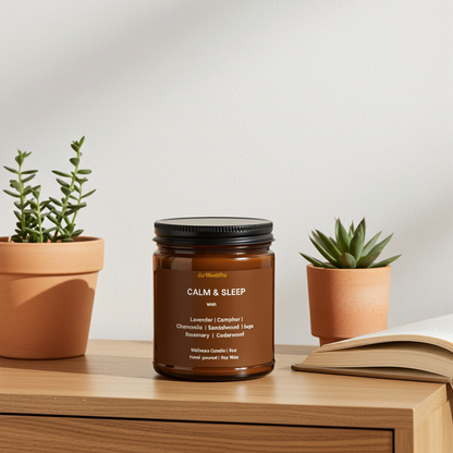 CALM & SLEEP - Lavender Sleep Candle | Lavender, Chamomile, Cedar-Wood & Sage | 9oz