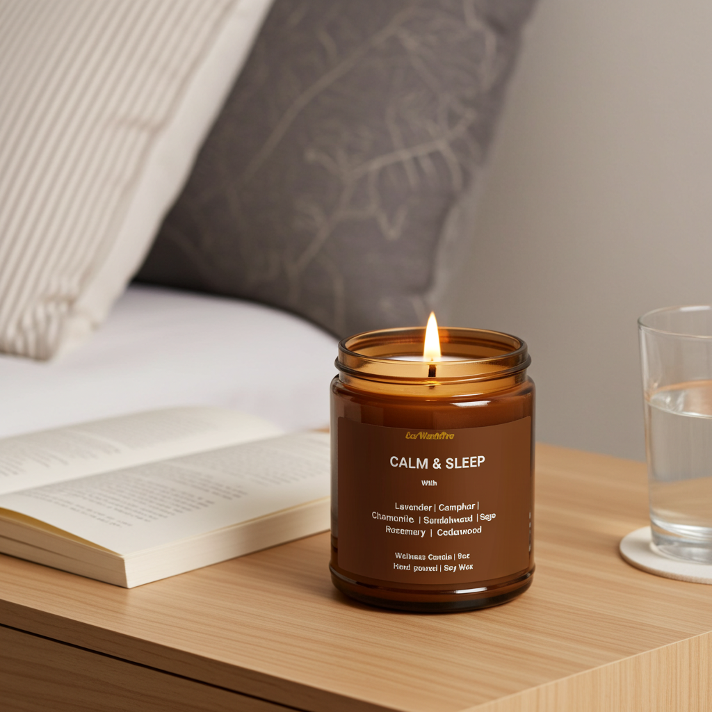 CALM & SLEEP - Lavender Sleep Candle | Lavender, Chamomile, Cedar-Wood & Sage | 9oz