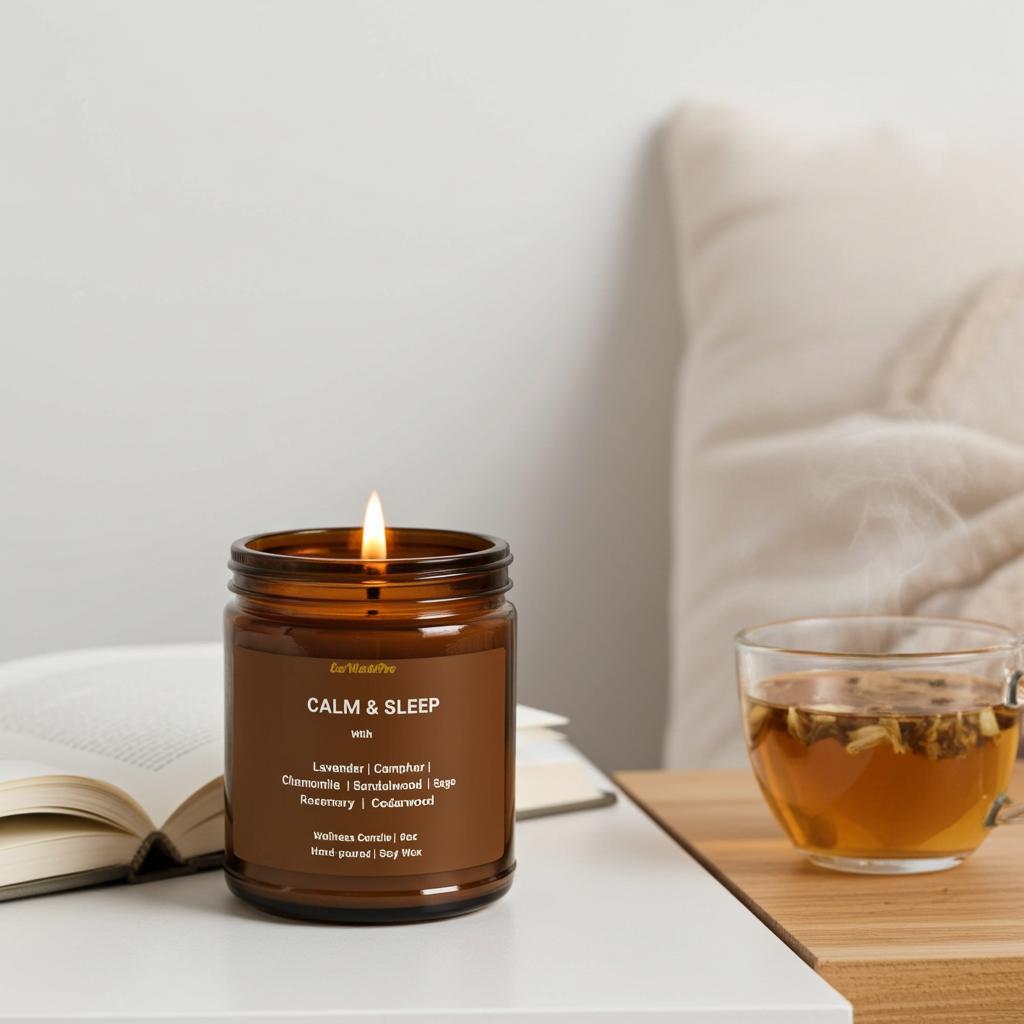 CALM & SLEEP - Lavender Sleep Candle | Lavender, Chamomile, Cedar-Wood & Sage | 9oz