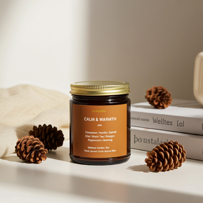 CALM & WARMTH Fall Candle | Spiced Cinnamon, Chai, Orange, Nutmeg & Vanilla -9oz