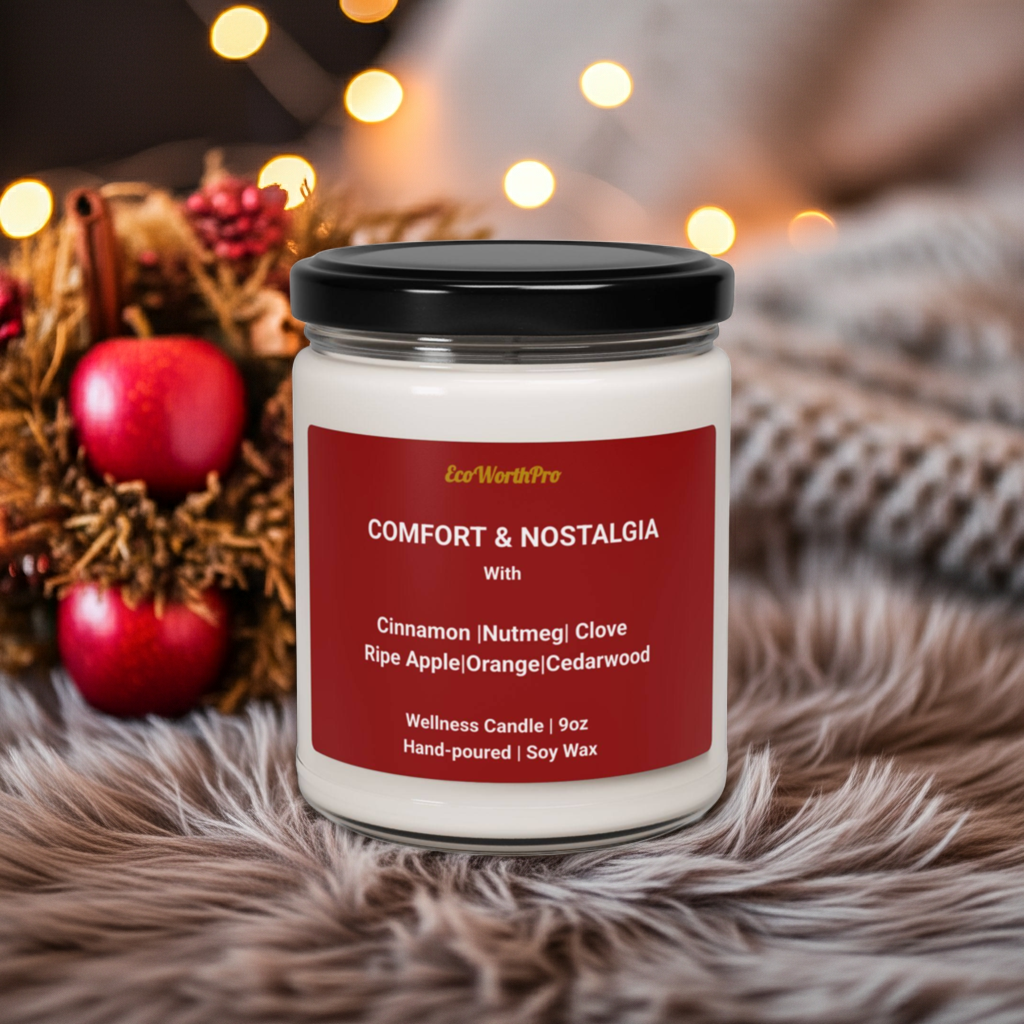 COMFORT & NOSTALGIA | Fall Wellness Candle – Apple, Cinnamon, Clove & Nutmeg - 9oz