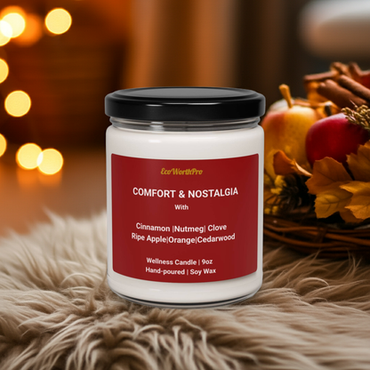 COMFORT & NOSTALGIA | Fall Wellness Candle – Apple, Cinnamon, Clove & Nutmeg - 9oz