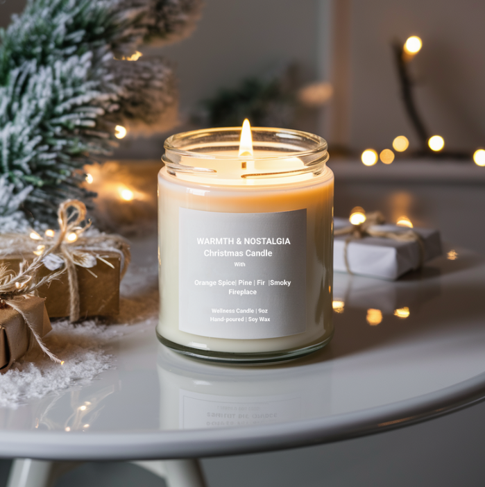 Christmas Tree Candle | Pine, Orange Spice & Fireplace. SS