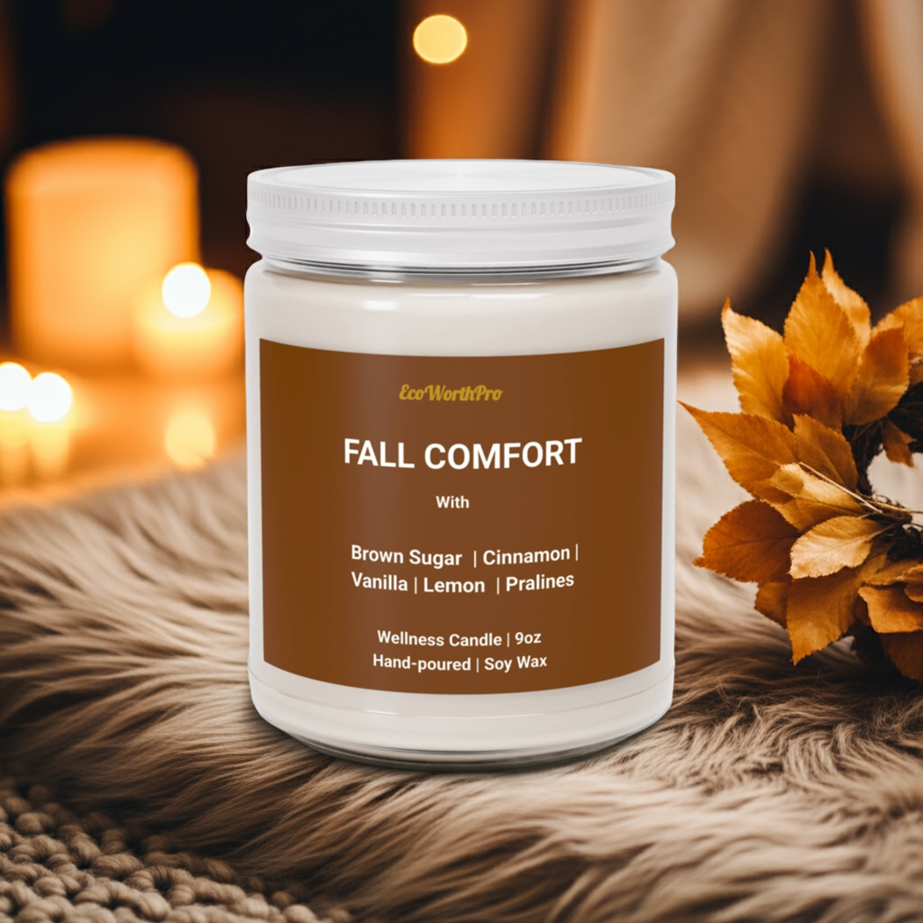 FALL COMFORT | Brown Sugar & Cinnamon Autumn Scented Candle  - 9oz