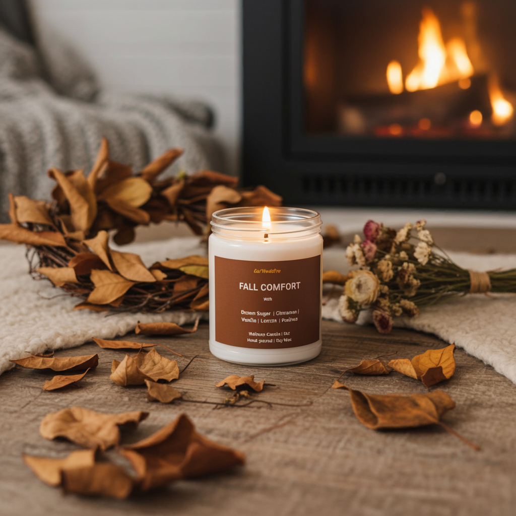 FALL COMFORT | Brown Sugar & Cinnamon Autumn Scented Candle  - 9oz