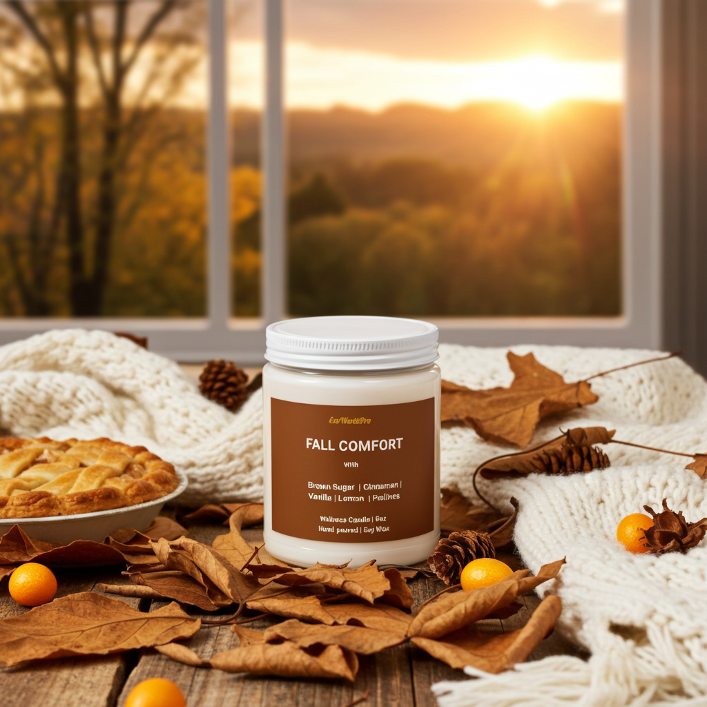 FALL COMFORT | Brown Sugar & Cinnamon Autumn Scented Candle  - 9oz