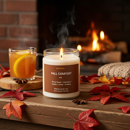 FALL COMFORT | Brown Sugar & Cinnamon Autumn Scented Candle  - 9oz