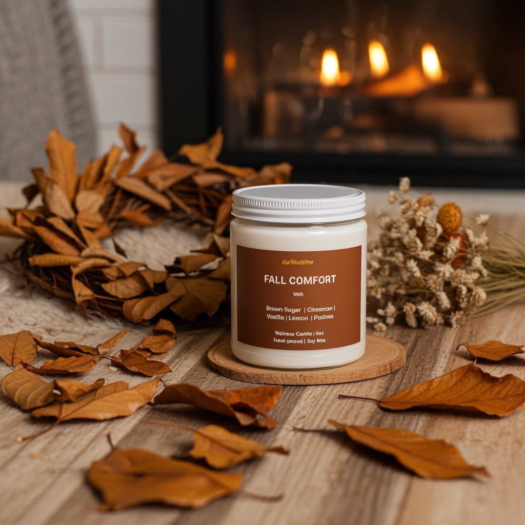 FALL COMFORT | Brown Sugar & Cinnamon Autumn Scented Candle  - 9oz