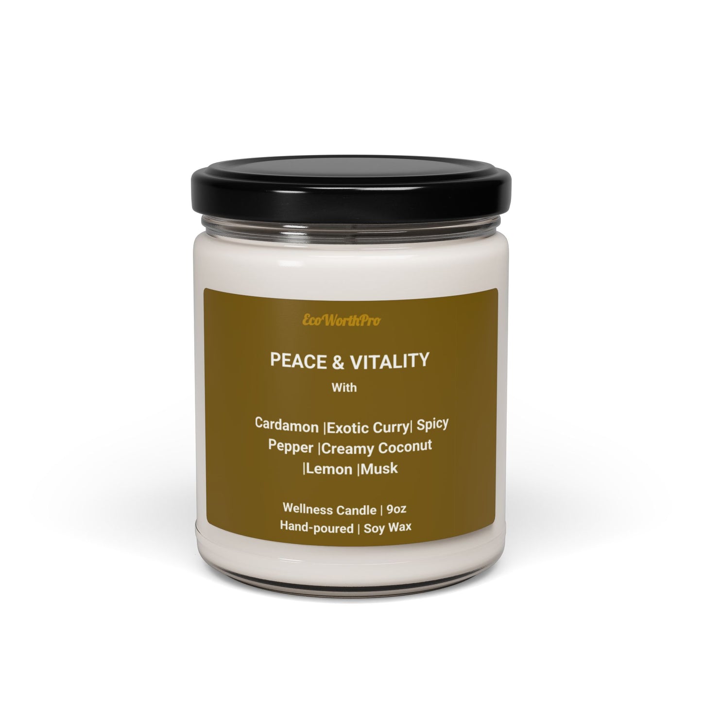 PEACE & VITALITY | Fall Soy Wax Candle | Spicy Pepper, Coconut Cream & Cardamom  - 9oz