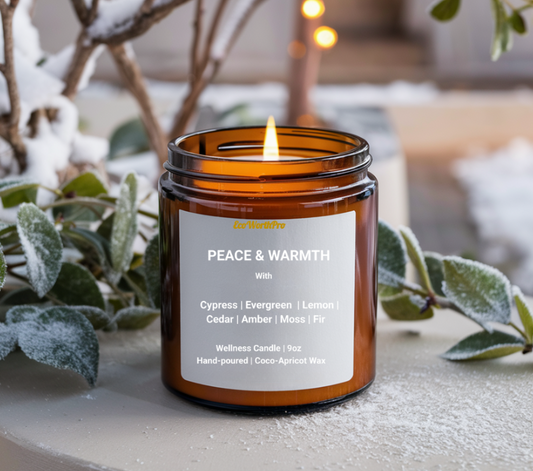 Forest aromatherapy candle with cypress fir amber – calming coconut wax winter candle SS...