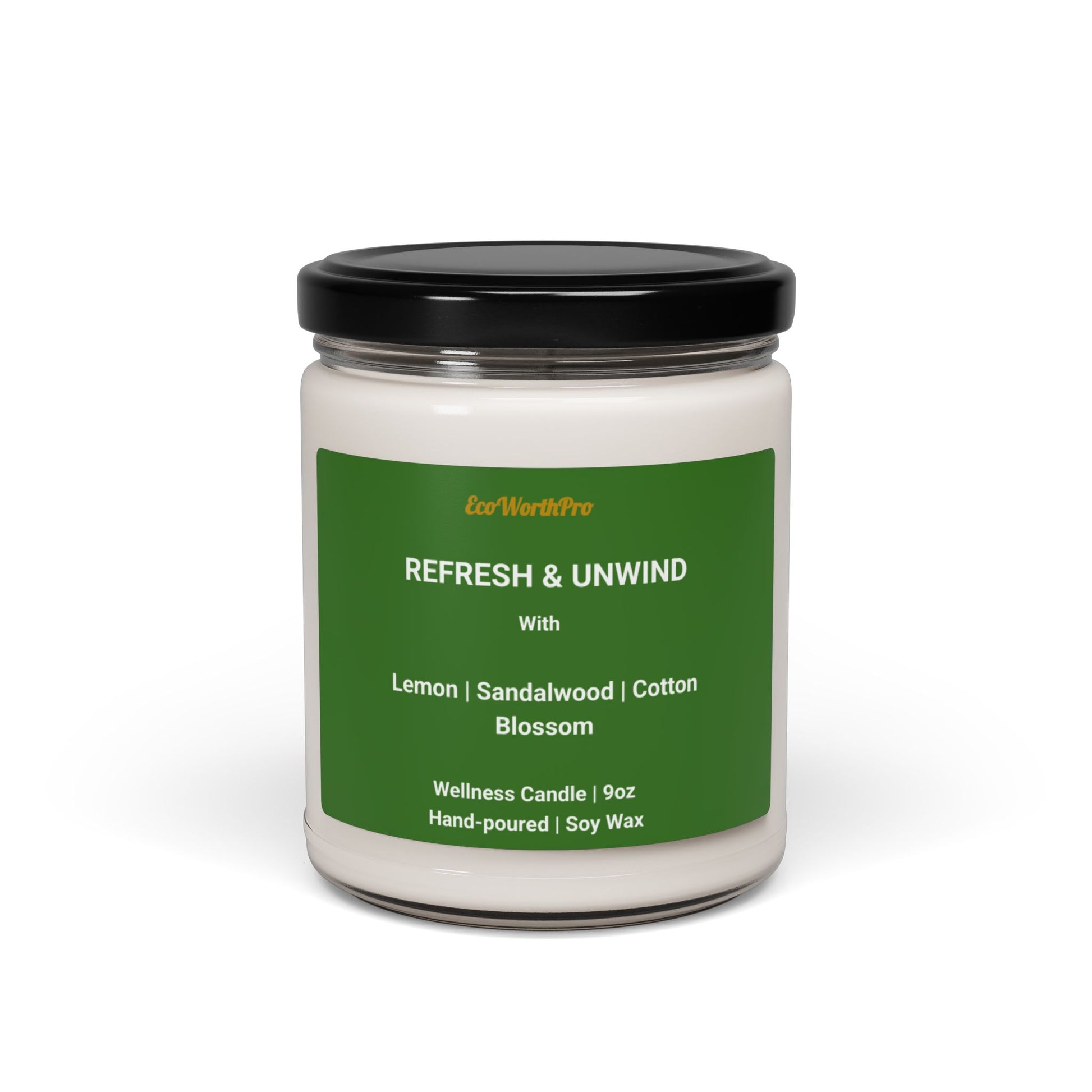 Fresh Linen Candle Scent Sandalwood, Lemon & Cotton Blossom | 9oz. Closed