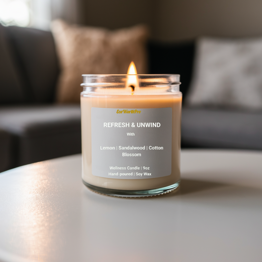 Fresh Linen Soy Candle – Cotton Blossom, Lemon & Sandalwood
