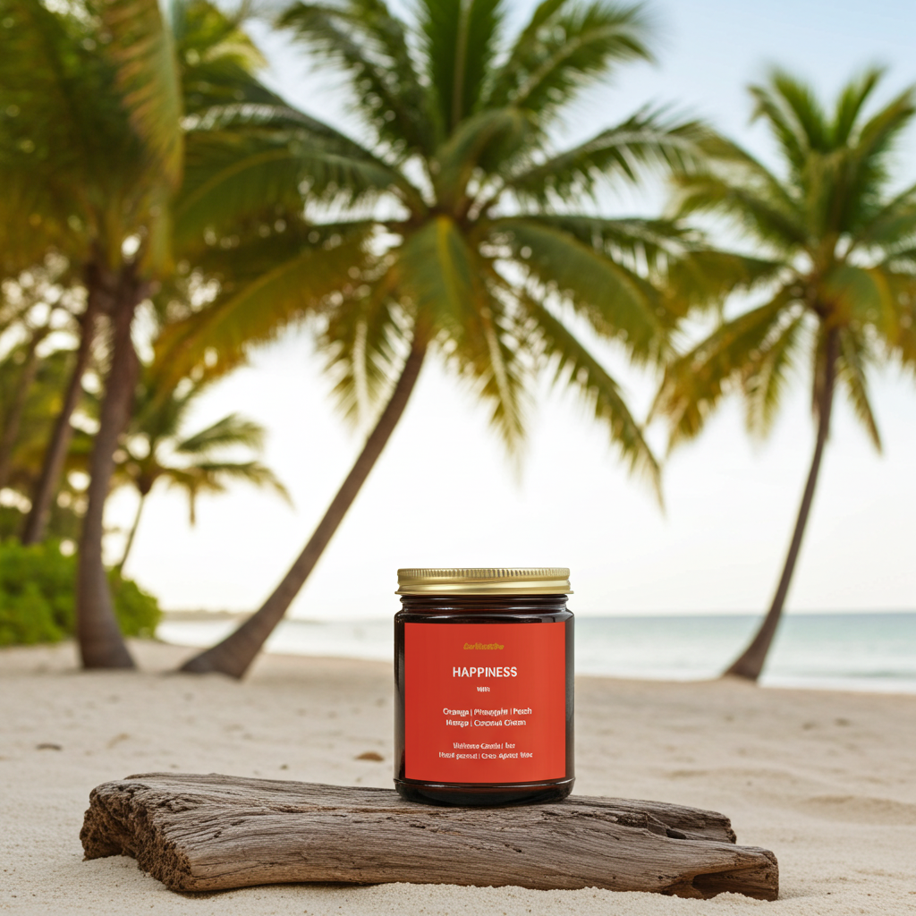 HAPPINESS | Tropical Wellness Candle – Coconut, Mango, Orange & Pineapple - 9oz