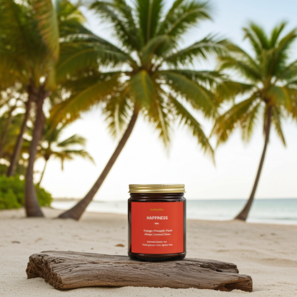 HAPPINESS | Tropical Wellness Candle – Coconut, Mango, Orange & Pineapple - 9oz