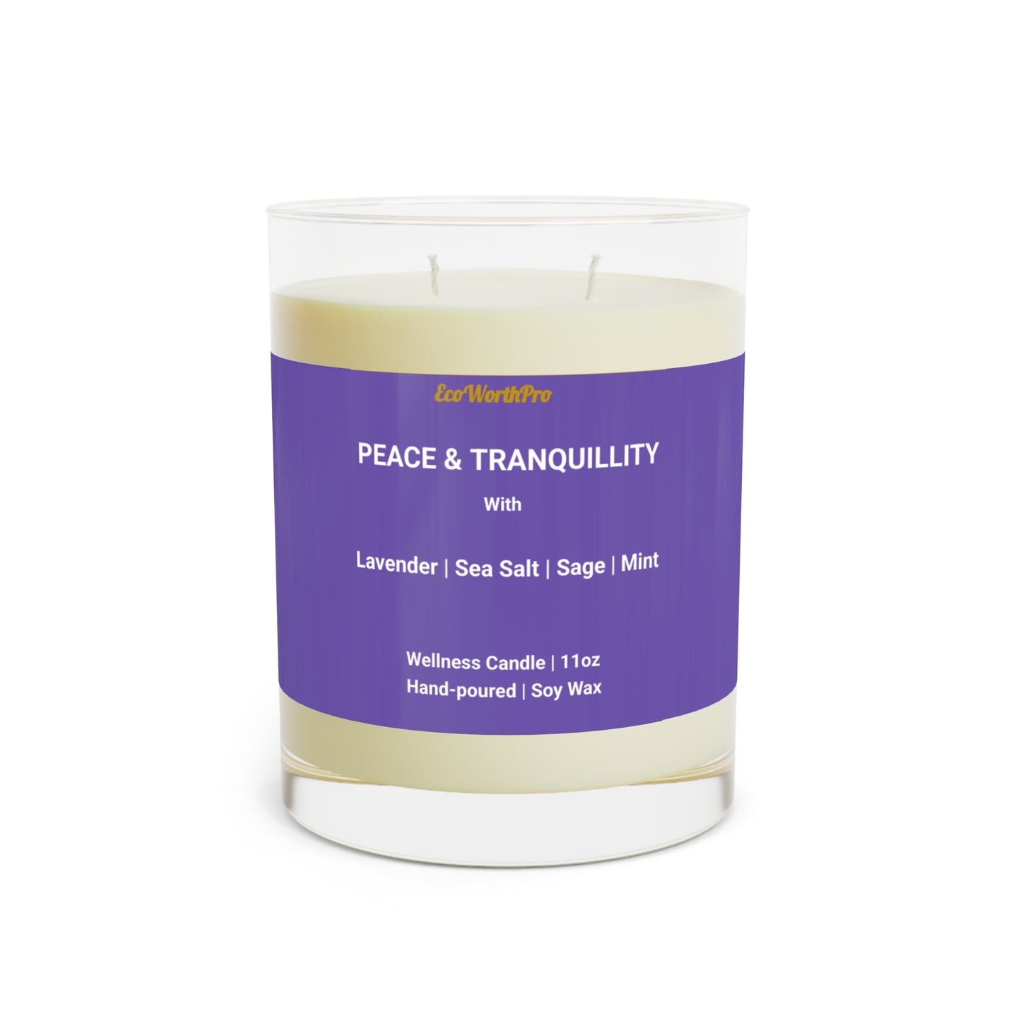 PEACE & TRANQUILLITY | Mint & Lavender Sleep Candle | Sea- Salt, Sage & Lavender– 11 oz