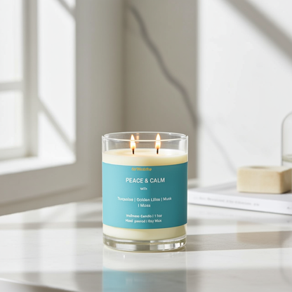 PEACE & CALM | Luxury Two-Wick Soy Wax Candle – Musk, Lily & Moss - 11oz