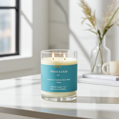 PEACE & CALM | Luxury Two-Wick Soy Wax Candle – Musk, Lily & Moss - 11oz