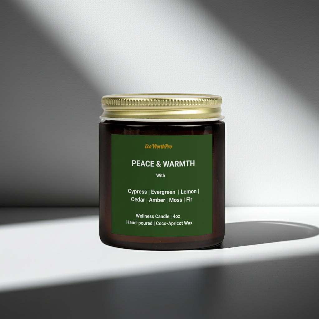 PEACE & WARMTH |  Winter Woodland Candle – Cypress, Amber & Fir - 4oz