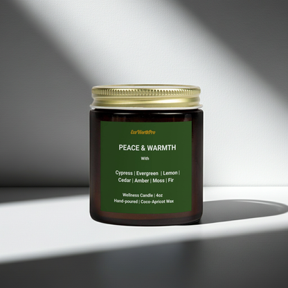 PEACE & WARMTH |  Winter Woodland Candle – Cypress, Amber & Fir - 4oz