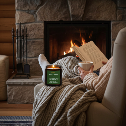 PEACE & WARMTH Winter Forest Candle | Cypress, Evergreen,Amber, Lemon & Fir | 9oz