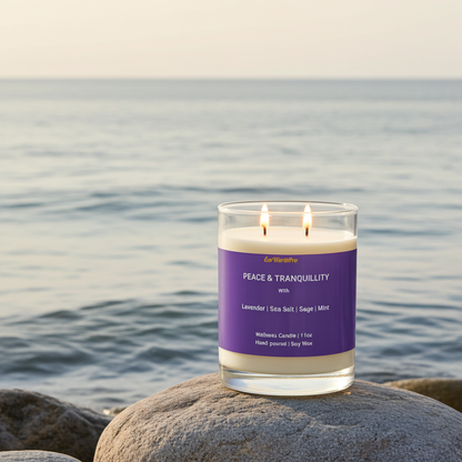 PEACE & TRANQUILLITY | Mint & Lavender Sleep Candle | Sea- Salt, Sage & Lavender– 11 oz