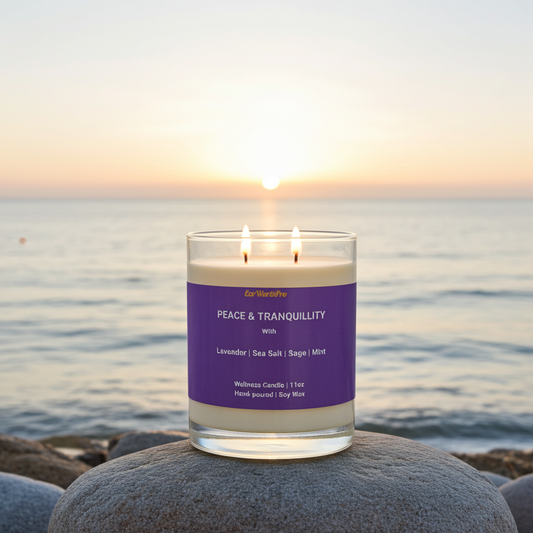 PEACE & TRANQUILLITY | Mint & Lavender Sleep Candle | Sea- Salt, Sage & Lavender– 11 oz