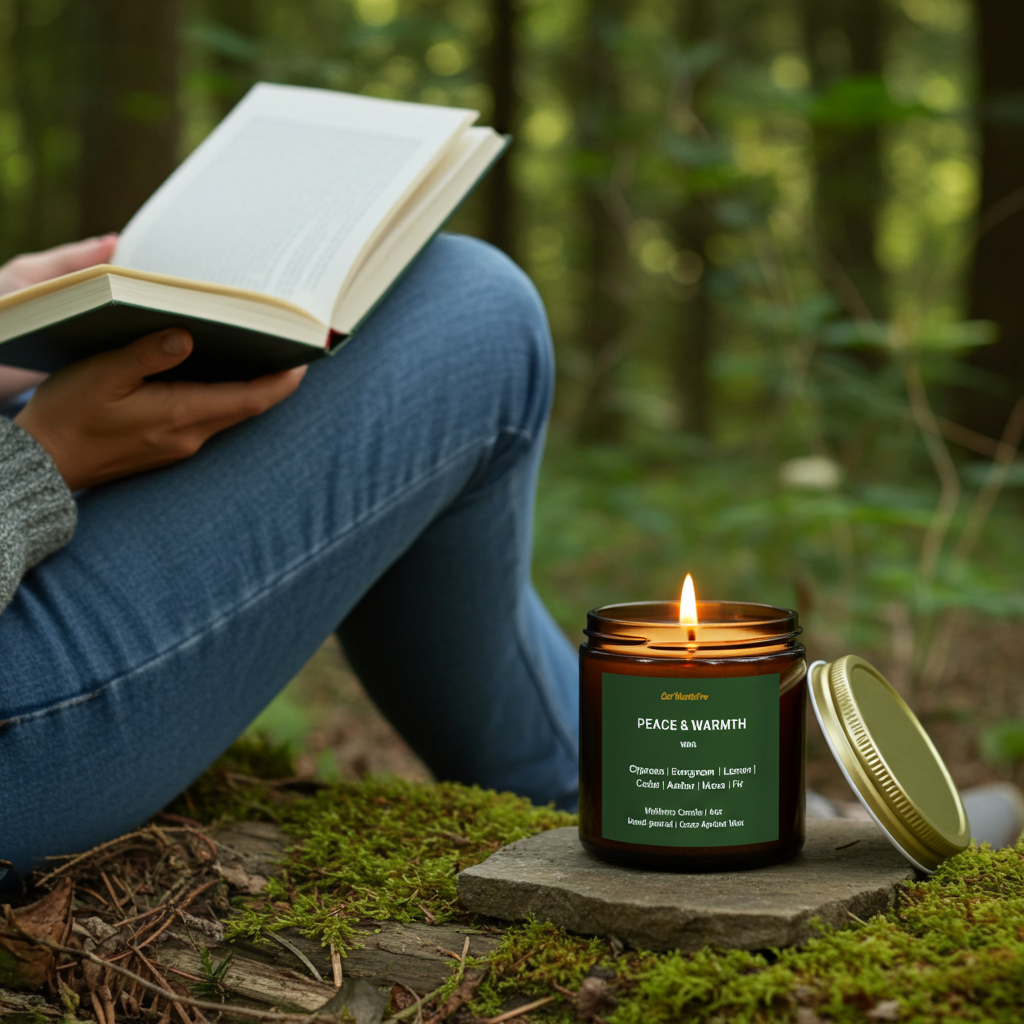 PEACE & WARMTH |  Winter Woodland Candle – Cypress, Amber & Fir - 4oz