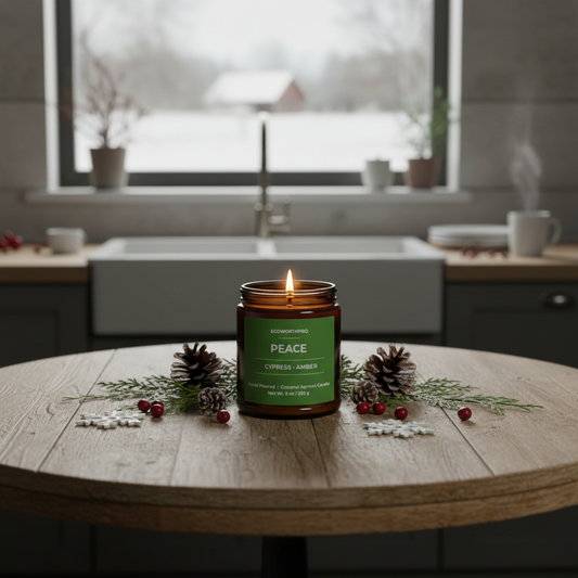 PEACE - Cypress & Amber Mini Candle (9oz)