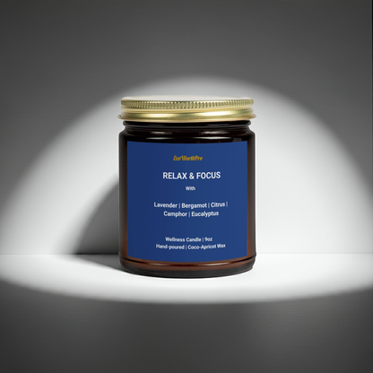 RELAX & FOCUS | Eucalyptus & Lavender Wellness Candle - 9oz