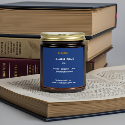 RELAX & FOCUS | Eucalyptus & Lavender Wellness Candle - 9oz