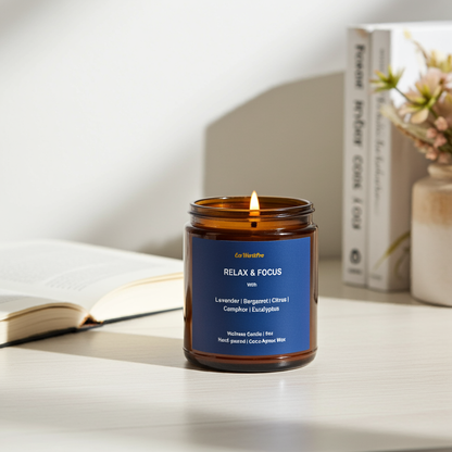 RELAX & FOCUS | Eucalyptus & Lavender Wellness Candle - 9oz