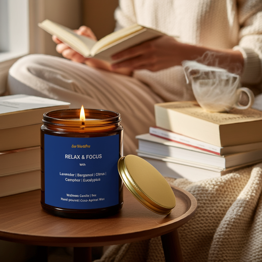 RELAX & FOCUS | Eucalyptus & Lavender Wellness Candle - 9oz