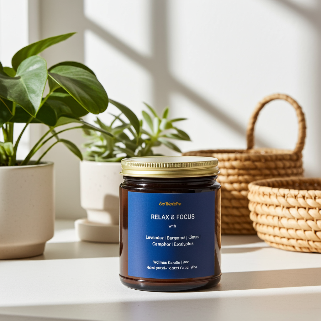 RELAX & FOCUS | Eucalyptus & Lavender Wellness Candle - 9oz