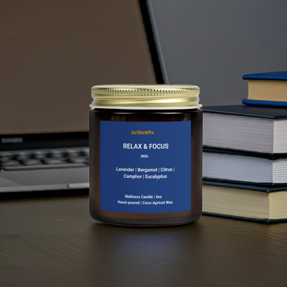 RELAX & FOCUS | Mini Eucalyptus & Lavender Candle - 4oz