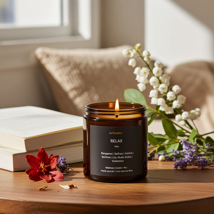 RELAX | Saffron & Bergamot Coconut Apricot Candle - 4oz