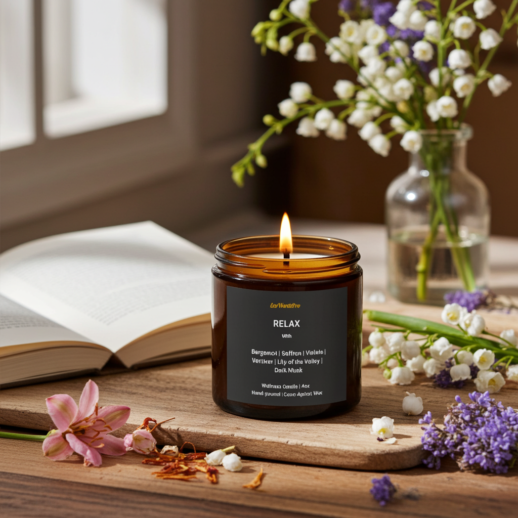 RELAX | Saffron & Bergamot Coconut Apricot Candle - 4oz