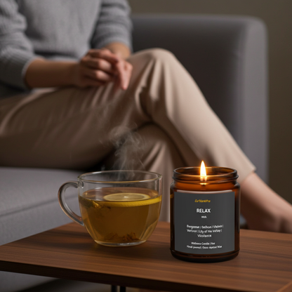 RELAX | Bergamot & Saffron Coco-Apricot Luxury Candle - 9oz