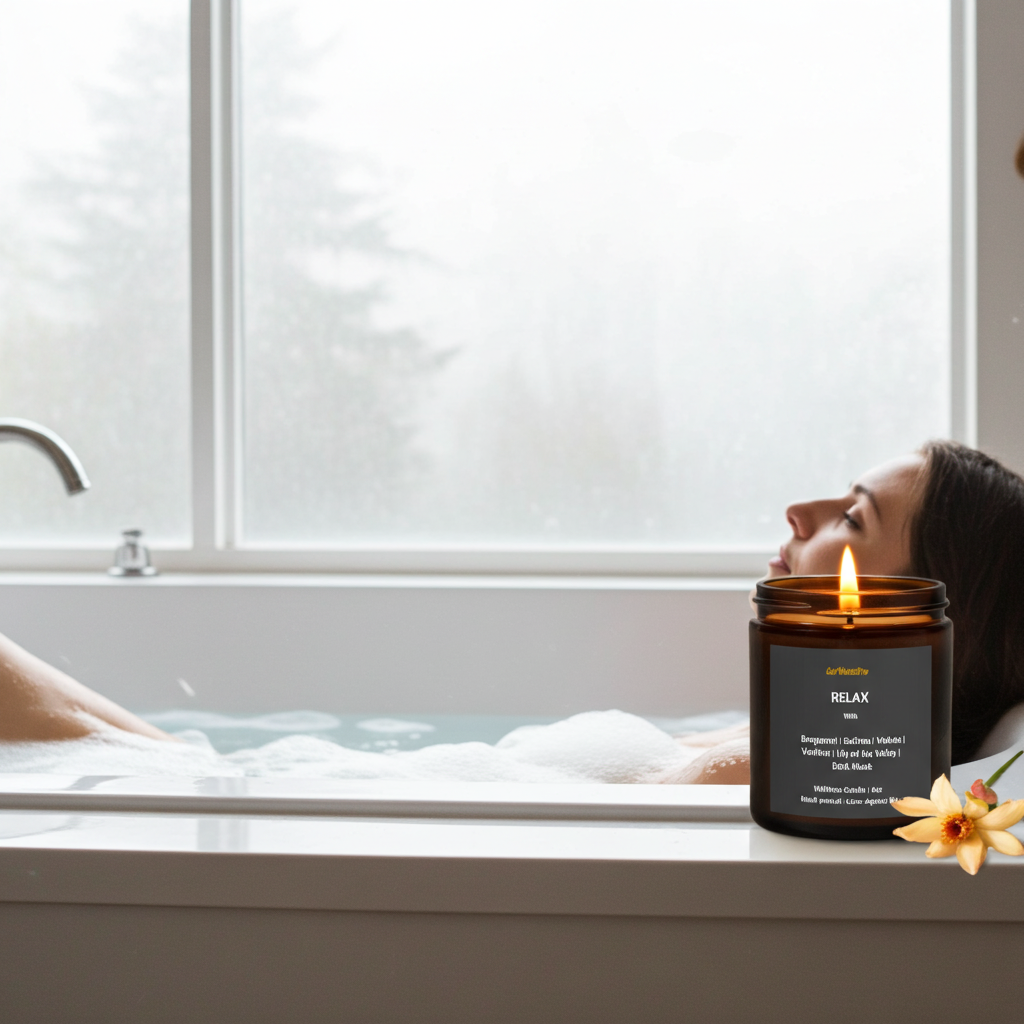 RELAX | Saffron & Bergamot Coconut Apricot Candle - 4oz