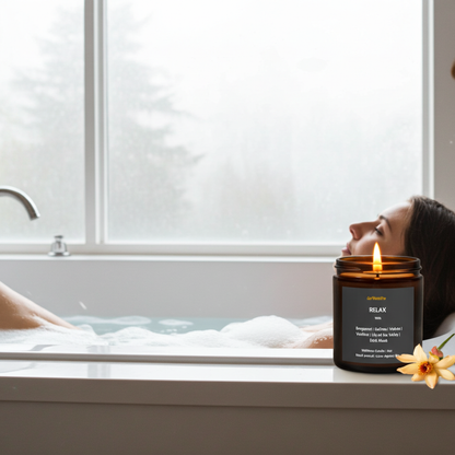 RELAX | Saffron & Bergamot Coconut Apricot Candle - 4oz