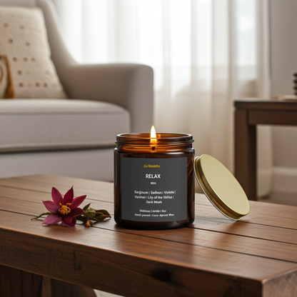 RELAX | Saffron & Bergamot Coconut Apricot Candle - 4oz