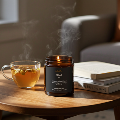 RELAX | Bergamot & Saffron Coco-Apricot Luxury Candle - 9oz